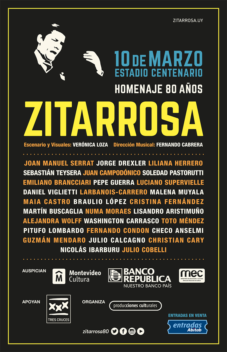 Músicos de Uruguay y Iberoamérica homenajearán en Montevideo a Alfredo Zitarrosa, a 80 años de su nacimiento