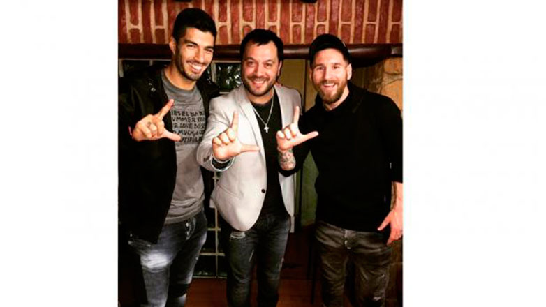 Suárez y Messi, encantados con Lucas Sugo